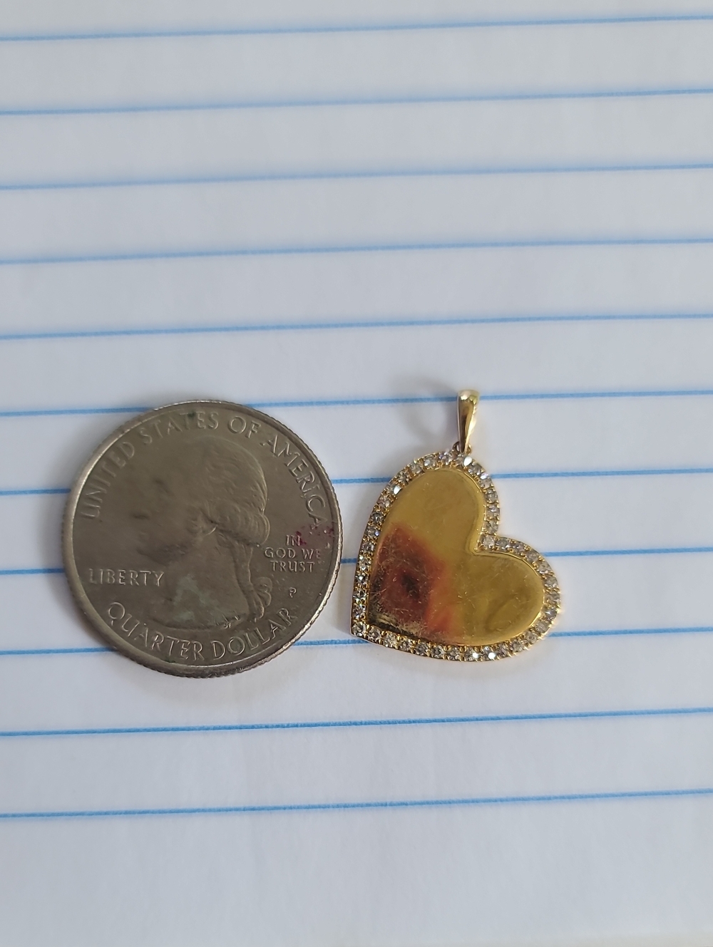 14KT Solid Yellow Gold Gold Heart Pendant with 0.25ctw Natural Diamonds